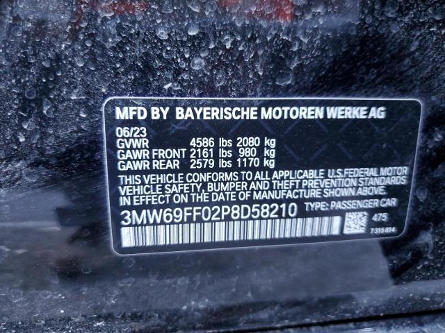 3MW69FF02P8D58210 - 2023 BMW 330I BLACK photo 12