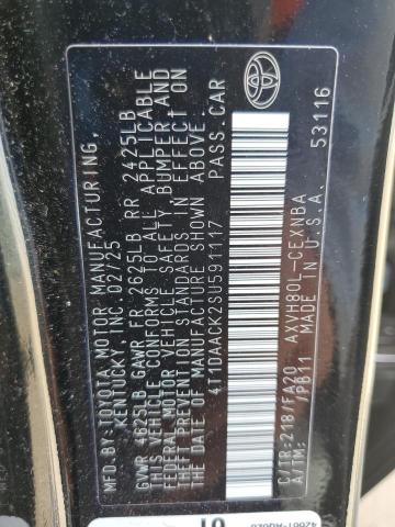 4T1DAACK2SU591117 - 2025 TOYOTA CAMRY XSE შავი ფოტო 13