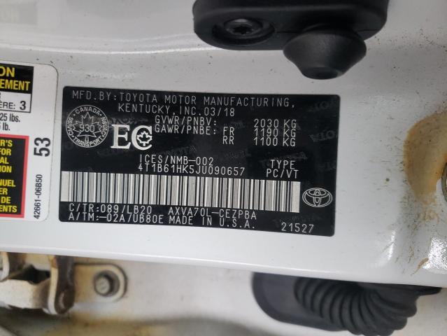 4T1B61HK5JU090657 - 2018 TOYOTA CAMRY XSE Ağ foto 20