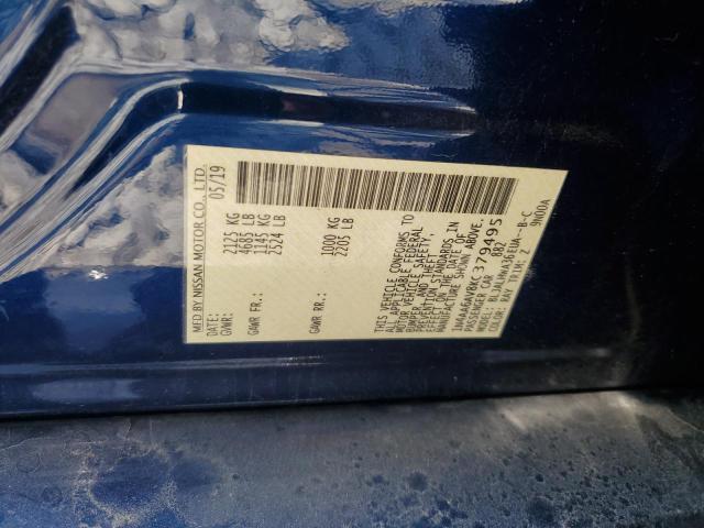 1N4AA6AV8KC379495 - 2019 NISSAN MAXIMA S BLUE photo 13