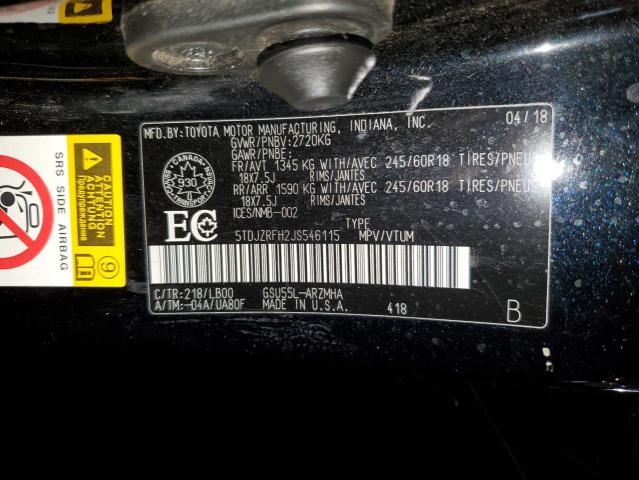 5TDJZRFH2JS546115 - 2018 TOYOTA HIGHLANDER SE Qara foto 13