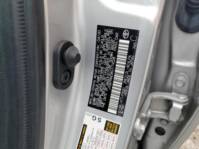 JTDEPMAE8MJ119028 - 2021 TOYOTA COROLLA LE SILVER photo 12