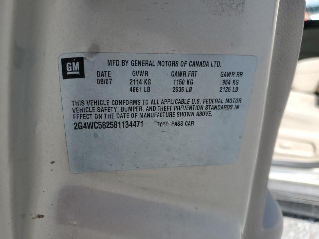 2G4WC582581134471 - 2008 BUICK LACROSSE CX Bej foto 12