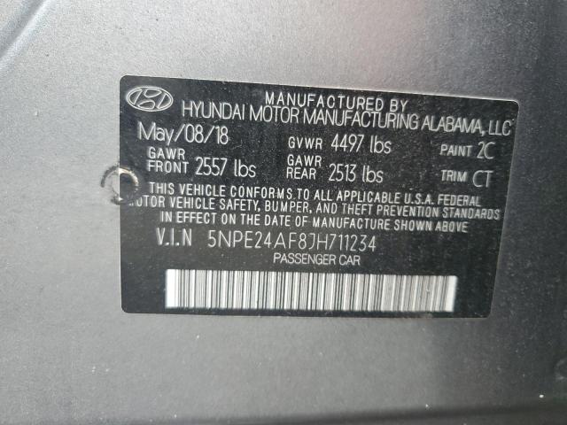 5NPE24AF8JH711234 - 2018 HYUNDAI SONATA SE ნაცრისფერი ფოტო 12