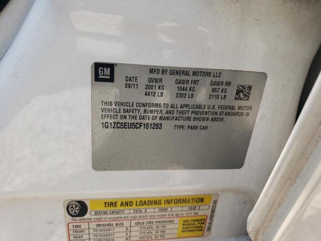 1G1ZC5EU5CF161283 - 2012 CHEVROLET MALIBU 1LT 白色 照片 12