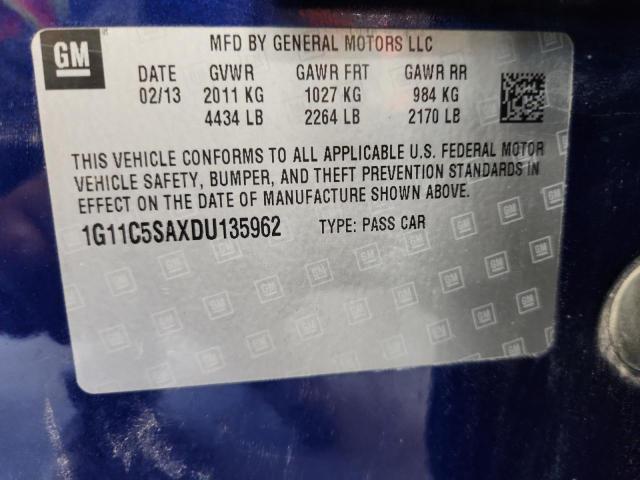 1G11C5SAXDU135962 - 2013 CHEVROLET MALIBU 1LT BLUE photo 12