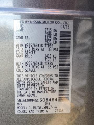 5N1AL0MM4GC508484 - 2016 INFINITI QX60 灰色 照片 13