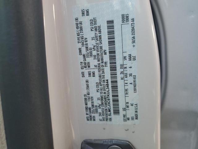 5LMCJ3C97KUL34844 - 2019 LINCOLN MKC RESERVE WHITE photo 13