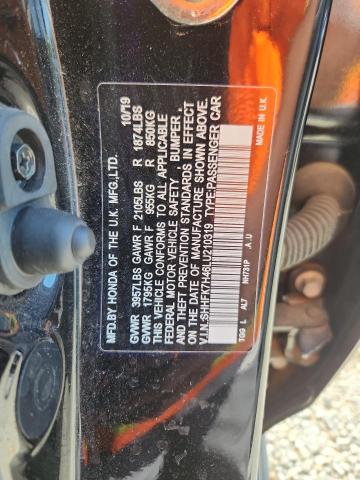 SHHFK7H46LU210319 - 2020 HONDA CIVIC SPORT 黑色 照片 12