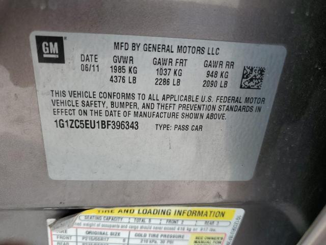 1G1ZC5EU1BF396343 - 2011 CHEVROLET MALIBU 1LT Сұр фото 12