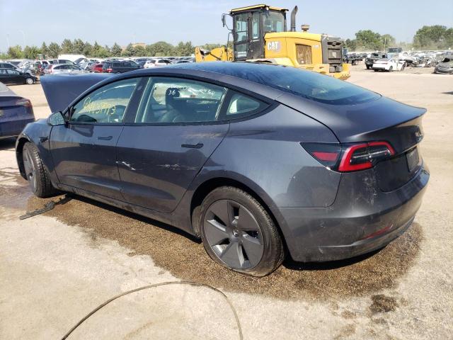 5YJ3E1EA4NF289222 - 2022 TESLA MODEL 3 GRAY photo 2