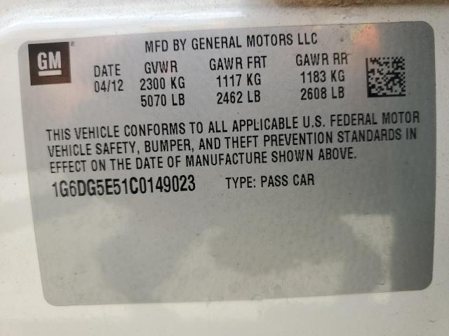 1G6DG5E51C0149023 - 2012 CADILLAC CTS LUXURY COLLECTION Ağ foto 12