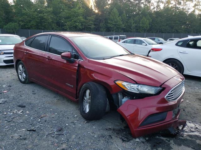 3FA6P0LU9JR135568 - 2018 FORD FUSION SE HYBRID RED photo 4