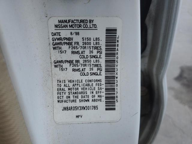 JN8AR05Y3XW301785 - 1999 NISSAN PATHFINDER LE WHITE photo 12