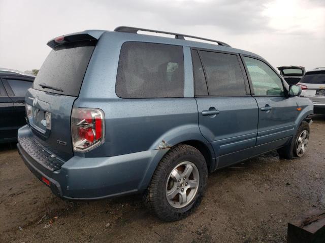 2HKYF18796H563407 - 2006 HONDA PILOT EX BLUE photo 3