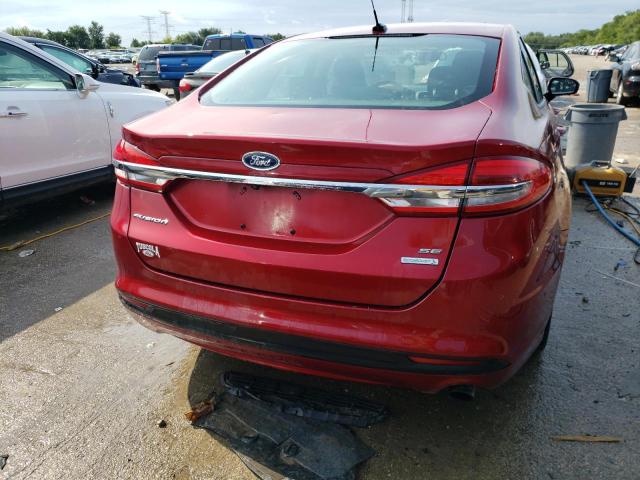 3FA6P0HD7JR217386 - 2018 FORD FUSION SE BURGUNDY photo 6