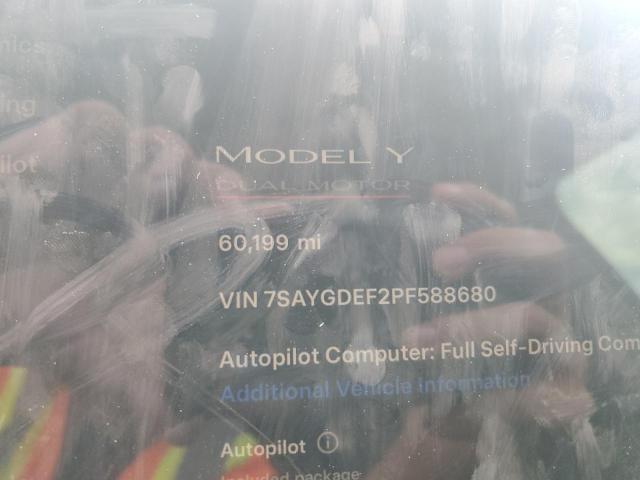 7SAYGDEF2PF588680 - 2023 TESLA MODEL Y BLACK photo 9