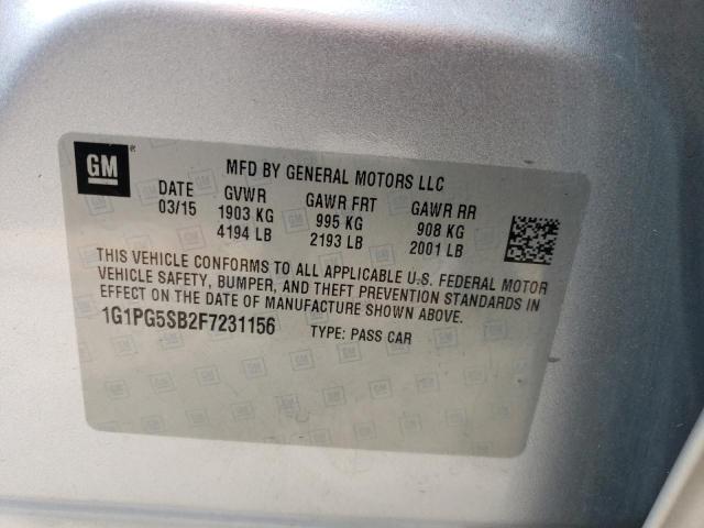 1G1PG5SB2F7231156 - 2015 CHEVROLET CRUZE LTZ SILVER photo 12