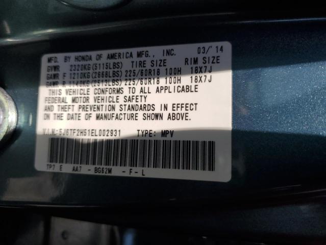 5J6TF2H51EL002931 - 2014 HONDA CROSSTOUR EXL Blau Foto 13