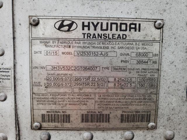 3H3V532C2GT064007 - 2016 HYUNDAI TRAILER WHITE photo 10