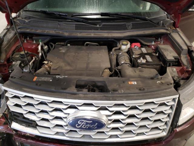 1FM5K8HT6JGA68336 - 2018 FORD EXPLORER PLATINUM MAROON photo 12