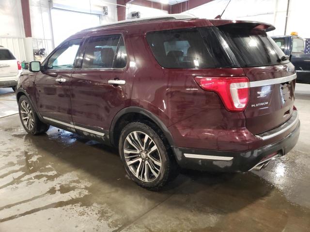 1FM5K8HT6JGA68336 - 2018 FORD EXPLORER PLATINUM MAROON photo 2