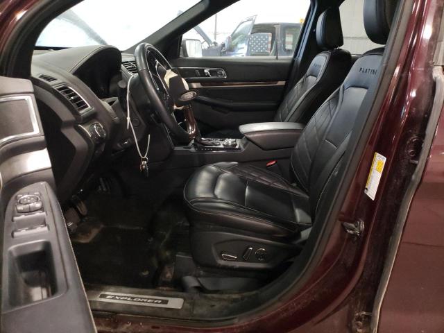 1FM5K8HT6JGA68336 - 2018 FORD EXPLORER PLATINUM MAROON photo 7