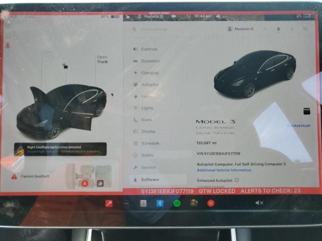 5YJ3E1EBXJF077119 - 2018 TESLA MODEL 3 Черный фото 9