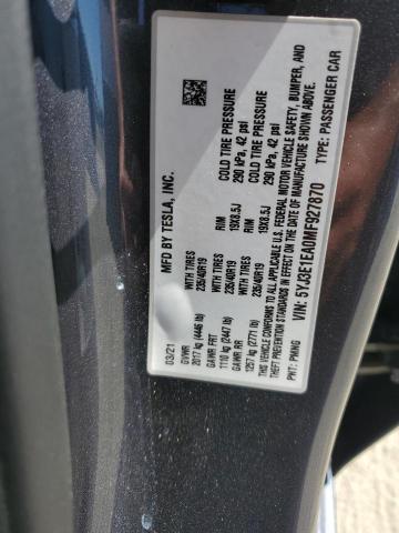 5YJ3E1EA0MF927870 - 2021 TESLA MODEL 3 ნაცრისფერი ფოტო 13