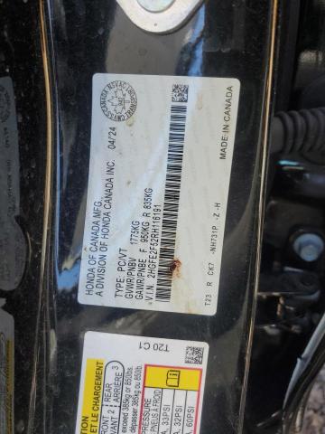 2HGFE2F52RH116191 - 2024 HONDA CIVIC SPORT 黑色 照片 12