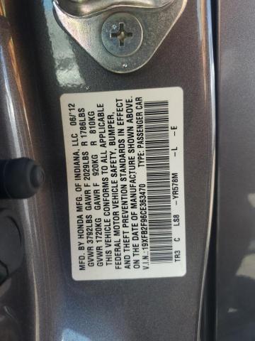 19XFB2F96CE363470 - 2012 HONDA CIVIC EXL GRAY photo 12