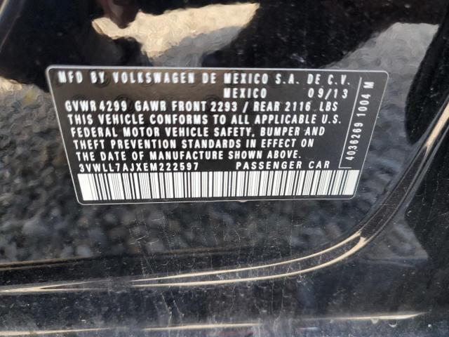 3VWLL7AJXEM222597 - 2014 VOLKSWAGEN JETTA TDI 黑色 照片 12