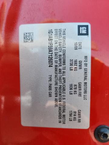 1G1AB1F59A7126074 - 2010 CHEVROLET COBALT LS წითელი ფოტო 12