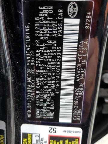 4T1G11AKXPU826015 - 2023 TOYOTA CAMRY SE NIGHT SHADE BLACK photo 12