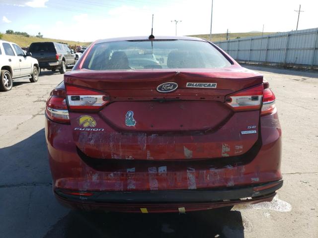 3FA6P0HD6HR291554 - 2017 FORD FUSION SE RED photo 6