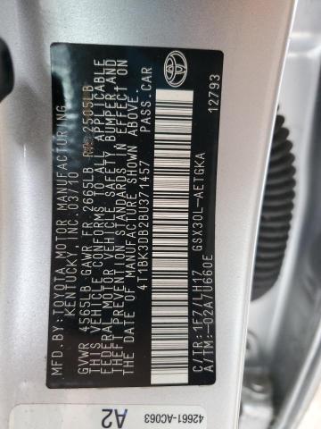 4T1BK3DB2BU371457 - 2011 TOYOTA AVALON BASE SILVER photo 13