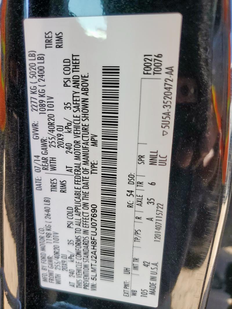 5LMTJ2AH8FUJ07690 - 2015 LINCOLN MKC 黑色 照片 14