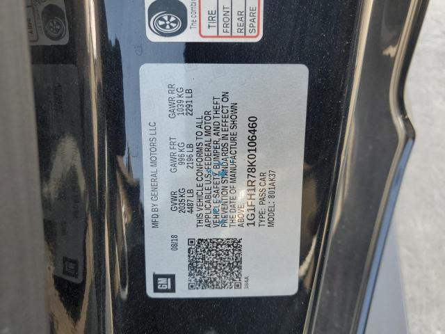 1G1FH1R78K0106460 - 2019 CHEVROLET CAMARO SS BLACK photo 12