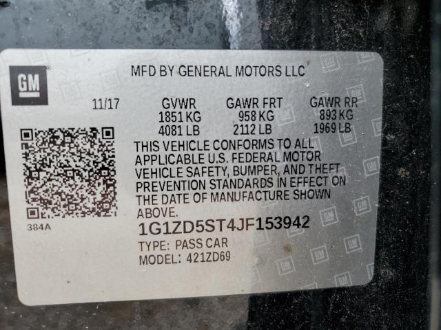 1G1ZD5ST4JF153942 - 2018 CHEVROLET MALIBU LT Qara foto 12