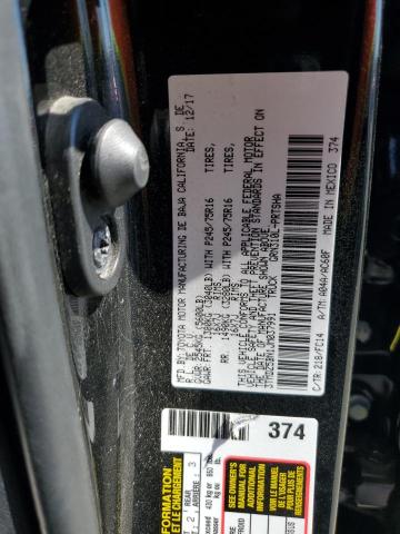 3TMDZ5BN1JM037991 - 2018 TOYOTA TACOMA DOUBLE CAB BLACK photo 12