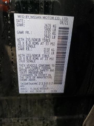 5N1DR3AAXNC215032 - 2022 NISSAN PATHFINDER S BLACK photo 13