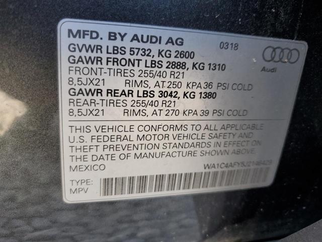 WA1C4AFY5J2146429 - 2018 AUDI SQ5 PRESTIGE GRAY photo 13