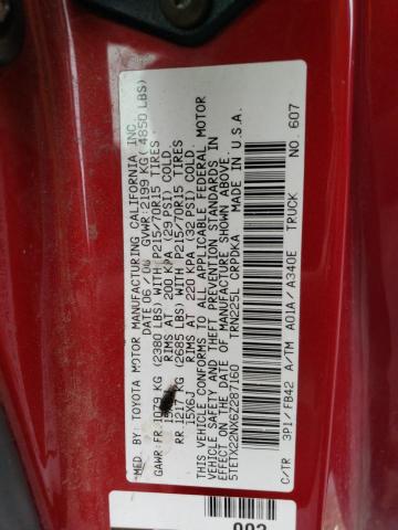 5TETX22NX6Z287160 - 2006 TOYOTA TACOMA ACCESS CAB Qırmızı foto 12