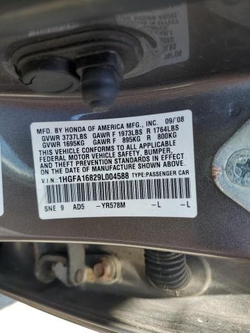 1HGFA16829L004588 - 2009 HONDA CIVIC EX BROWN photo 12