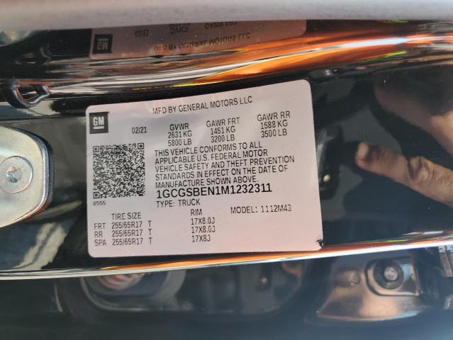 1GCGSBEN1M1232311 - 2021 CHEVROLET COLORADO 黑色 照片 12