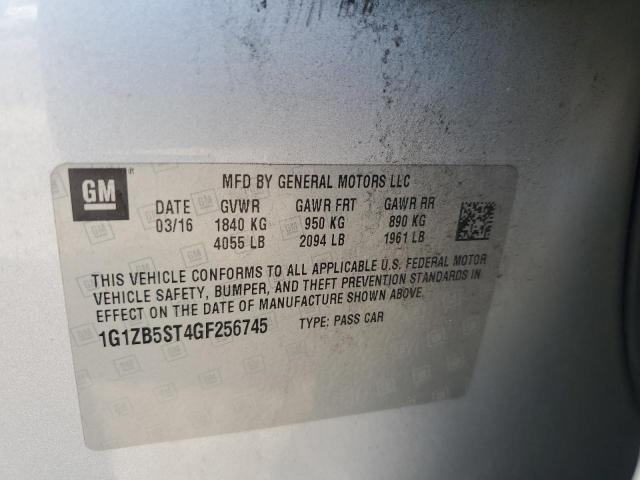 1G1ZB5ST4GF256745 - 2016 CHEVROLET MALIBU LS Сірий фото 12