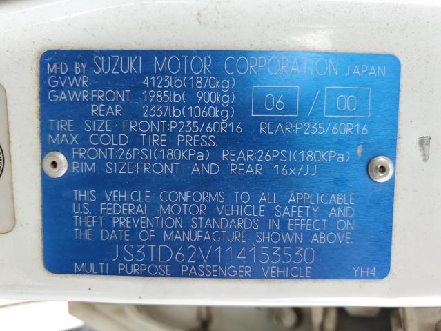 JS3TD62V114153530 - 2001 SUZUKI GRAND VITA JX WHITE photo 12