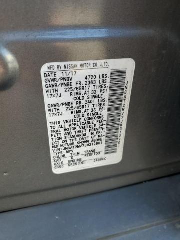 JN8AT2MV7JW312901 - 2018 NISSAN ROGUE S ნაცრისფერი ფოტო 13