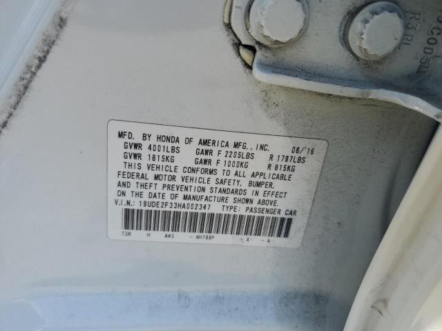 19UDE2F33HA002347 - 2017 ACURA ILX BASE WATCH PLUS WHITE photo 12