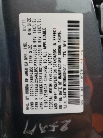 5J8TB1H29BA004517 - 2011 ACURA RDX GRAY photo 13